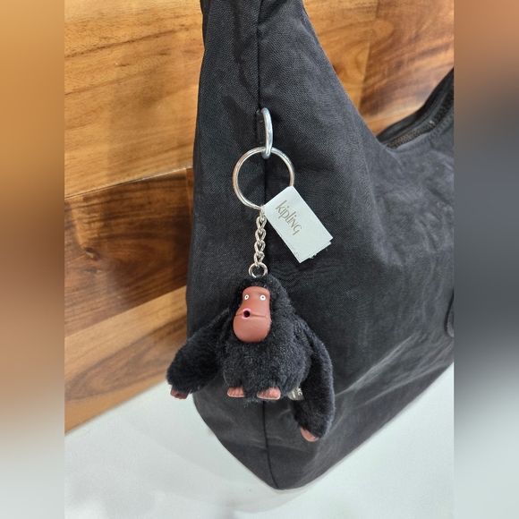 Kipling Bag Black Shoulder Monkey Keychain NEW Isidora - Picture 5 of 16
